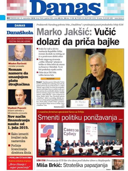 Марко Јакшић: Најављена посета Вучића КиМ биће маркетинг, који треба да покаже Србима да им је боље да живе у „великој Албанији“ него у Србији