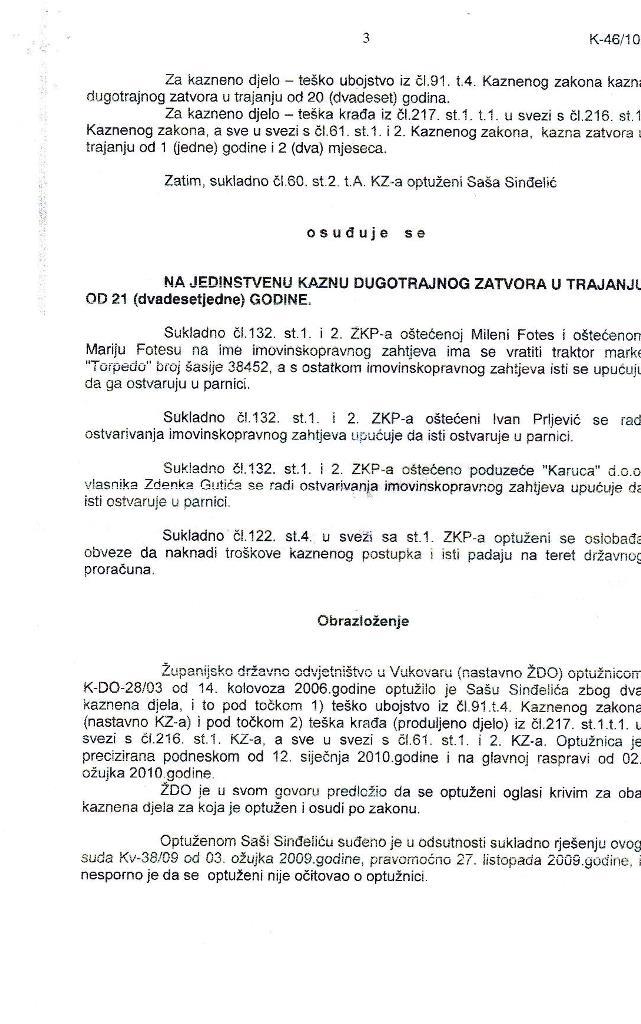 Катнићев кључни сведок за "државни удар" Саша Синђелић осуђен на 21 годину затвора због убиства у Хрватској