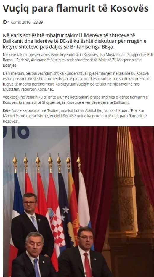 Коха Диторе: Кад Меркелова нареди, Вучићу не смета застава Косова
